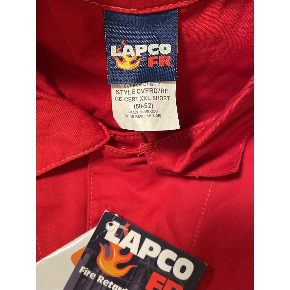 LAPCO FR Coverall XXL Short 50-52 Red ATPV 8.7 Cat 2 Work Safety - Picture 8 of 9
